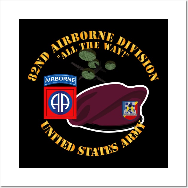 82nd Airborne Div - Beret - Mass Tac - Maroon  - 82nd Avn Regt Wall Art by twix123844